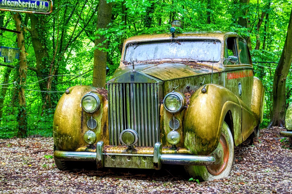 HDR Auto Skulpturen Park museum Neandertal oldtimer urbex decay abandoned derelict abandonne Michael Fröhlich froehlich Duitsland deutschland kunst art